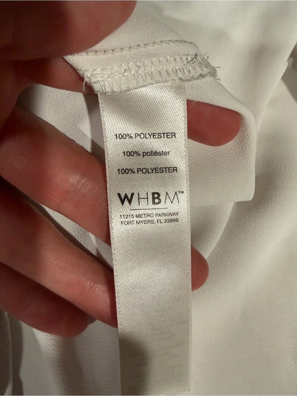 White House Black Market White V-Neck Long Sleeve Blouse - Picture 5 of 5